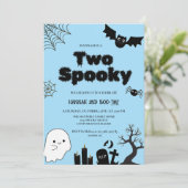 Twee Spooky Roze Halloween Tweede verjaardagsfeest Kaart (Staand voorkant)