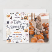 Twee Spooky Schattige Halloween Ghost 2e Verjaarda Kaart (Voorkant)