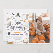 Twee Spooky Schattige Halloween Ghost 2e Verjaarda Kaart (Voorkant)