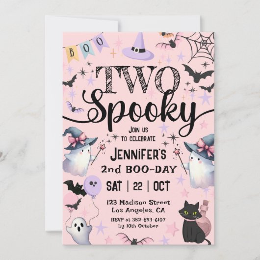 Twee Spooky Schattigee Ghost Girl Halloween 2e Ver Kaart (Voorkant)