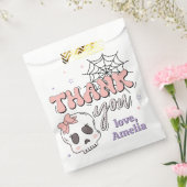 Twee Spooky Schattigee Roze Halloween Verjaardag B Bedankzakje (Gezegeld)