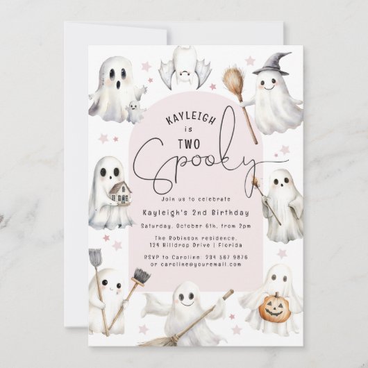 Twee Spooky Uitnodiging voor het 2e Verjaardagsfee (Voorkant)