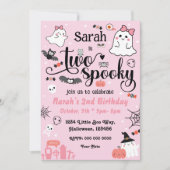 Twee Spooky Verjaardag Meisje Uitnodiging (Voorkant)