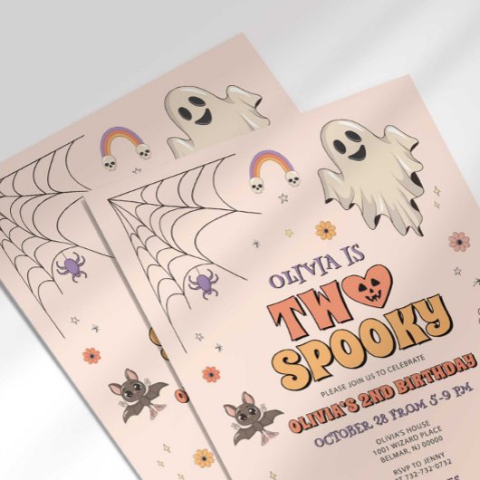 Twee spooky verjaardagsuitnodiging kaart