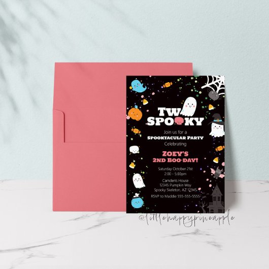 Twee spooky verjaardagsuitnodiging kaart