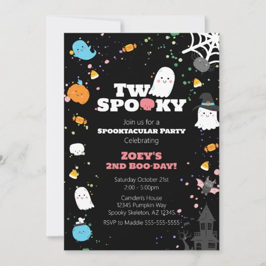 Twee spooky verjaardagsuitnodiging kaart (Voorkant)