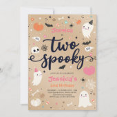 Twee Spooky Vintage Halloween Ghost 2e verjaardag  Kaart (Voorkant)