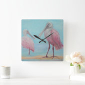 TWEE SPOONBILLEN wandklok (Huis)