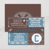 Twee Sporten Baby Shower-uitnodigingen Kaart (Voorkant / Achterkant)