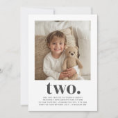 Twee - Square Photo Birthday Invitation Kaart (Voorkant)