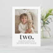 Twee - Square Photo Birthday Invitation Kaart (Staand voorkant)