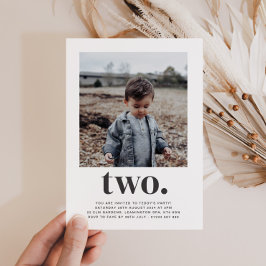 Twee - Square Photo Birthday Invitation Kaart