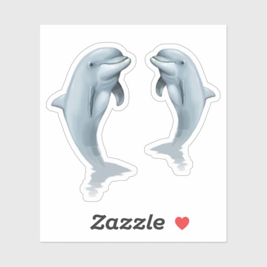 Twee Staande Dolfijnen Vorm Stickers Vel (Vel)