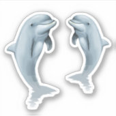 Twee Staande Dolfijnen Vorm Stickers Vel (Voorkant)