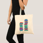 Twee stapels boekenbibliotheektas tote bag (Voorkant (product))