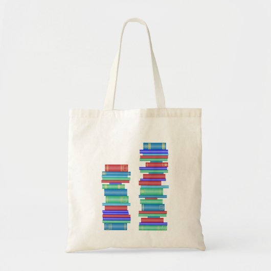 Twee stapels boekenbibliotheektas tote bag (Voorkant)