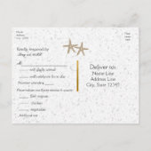 Twee Starfish Beach bruiloft RSVP kaarten (Achterkant)
