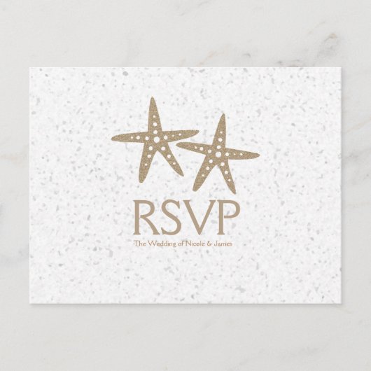 Twee Starfish Beach bruiloft RSVP kaarten (Voorkant)