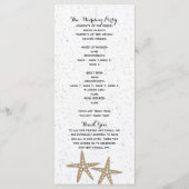 Twee Starfish Beach Vrijgezellenfeest huwelijkspro Programmakaart (Achterkant)