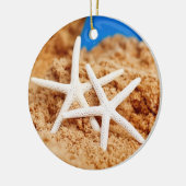 Twee Starfish bij de strand Keramisch Ornament (Links)