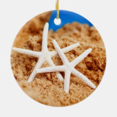 Twee Starfish bij de strand Keramisch Ornament (Achterkant)