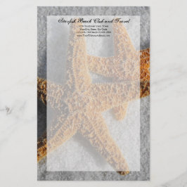 Twee Starfish in de zand, Beach Wedding Briefpapier