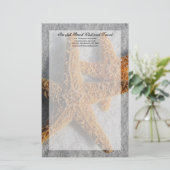 Twee Starfish in de zand, Beach Wedding Briefpapier (Staand voorkant)