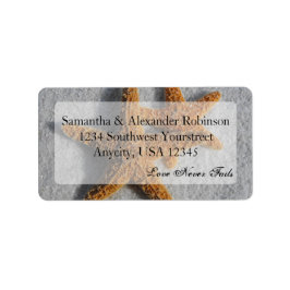 Twee Starfish in de zand, Beach Wedding Etiket