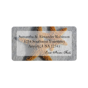 Twee Starfish in de zand, Beach Wedding Etiket