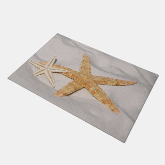Twee Starfish in the Sand Large Deurmat (Schuin)