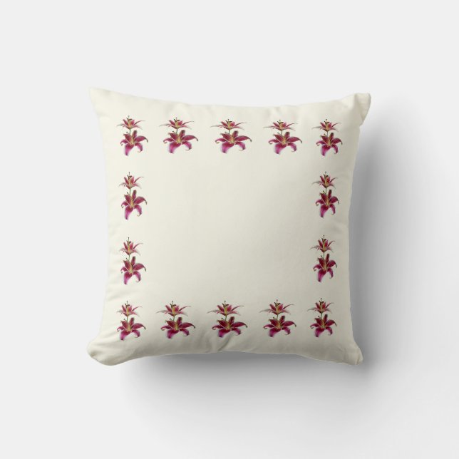 Twee Stargazer Lelies Kussen (Voorkant)