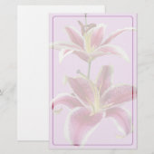 Twee Stargazer Lilies Stationery Briefpapier (Voorkant / Achterkant)