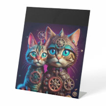 Twee Steampunk Kittens poseren