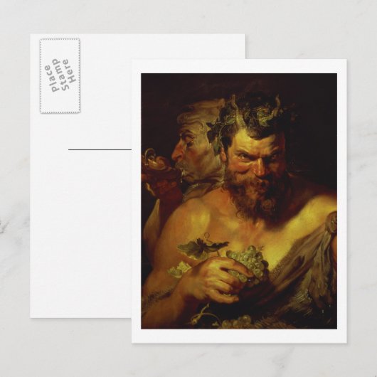 Twee sterren (olie op het paneel) briefkaart (Voorkant / Achterkant)