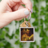 Twee sterren (olie op het paneel) sleutelhanger (Hand)