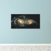 Twee sterrenstelsels canvas afdruk (Insitu (Houten vloer))