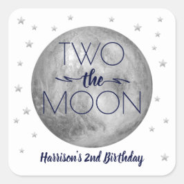 Twee Stickers op het Moon 2e Birthday Square