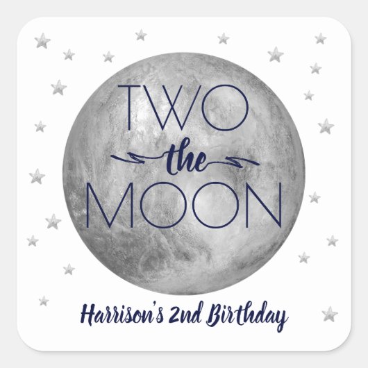 Twee Stickers op het Moon 2e Birthday Square (Voorkant)