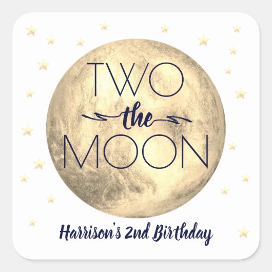 Twee Stickers op het Moon 2e Birthday Square (Voorkant)