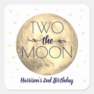 Twee Stickers op het Moon 2e Birthday Square