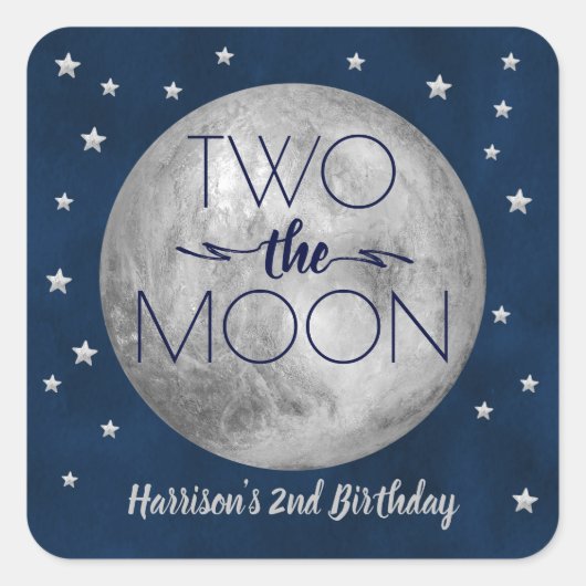 Twee Stickers op het Moon 2e Birthday Square (Voorkant)