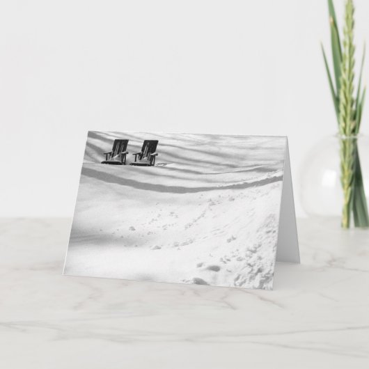 Twee stoelen begraven in sneeuw kaart (Voorkant)