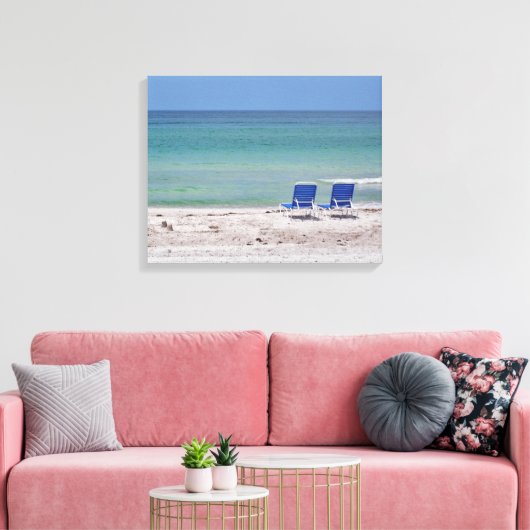 Twee stoelen op het strand canvas afdruk (Insitu (Woonkamer))