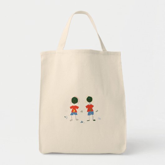 TWEE STOKFIGUREN. TOTE BAG (Voorkant)