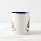 Twee stomme en gedode vogels tweekleurige koffiemok (Center)