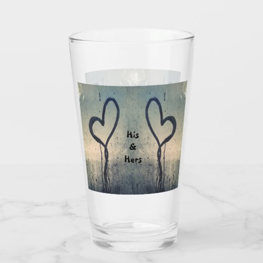 Twee stoomharten zijn en haar koppels glas (Achterkant)