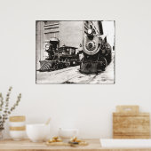 Twee stoomlocomotieven poster (Keuken)