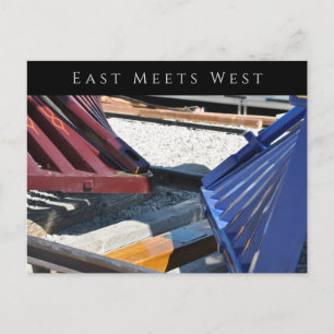 Twee stoommotoren, East Meets West, Golden Spike Briefkaart