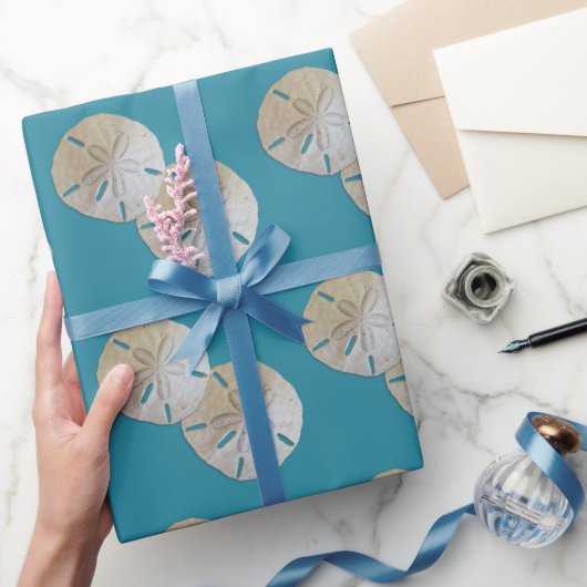 Twee stranddollars strandthema inpakpapier (Geschenken)