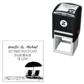 Twee Strandstoelen, oceaan parasol strand bruiloft Zelfinktende Stempel (In situ)